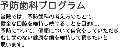 予防歯科プログラム